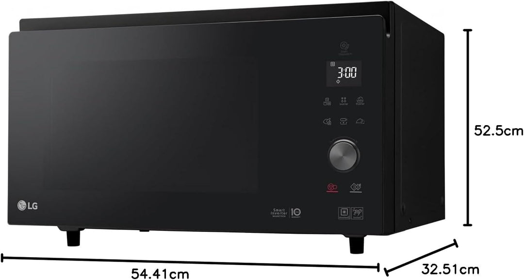 Lg kombinierte mikrowelle 39l 1100w schwarz mj3965bps