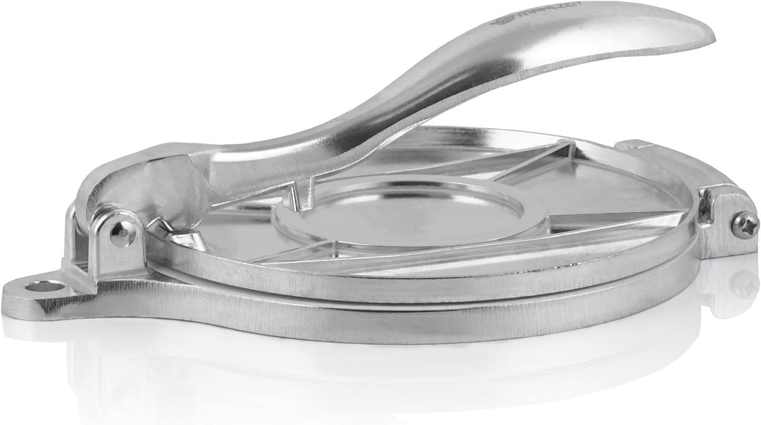 Mahlzeit Tortilla Presse Ø 20 cm aus Aluminium | inkl. Backpapier | leichte Taco Presse | für hausge
