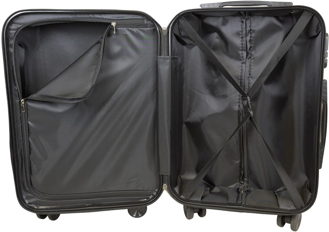 Trendyshop365 City Koffer Hartschale mittelgross 67 cm - bunt Motiv Weltreise 4 Räder Citykoffer - G