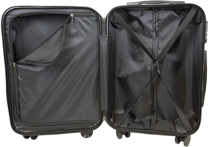 Trendyshop365 City Koffer Hartschale mittelgross 67 cm - bunt Motiv Weltreise 4 Räder Citykoffer - G