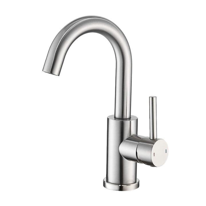 Wasserhahn Bad,Badarmatur/Küche Klein,360°drehbar,Einhebelmischer,Edelstahl Waschbeckenarmatur Gebür