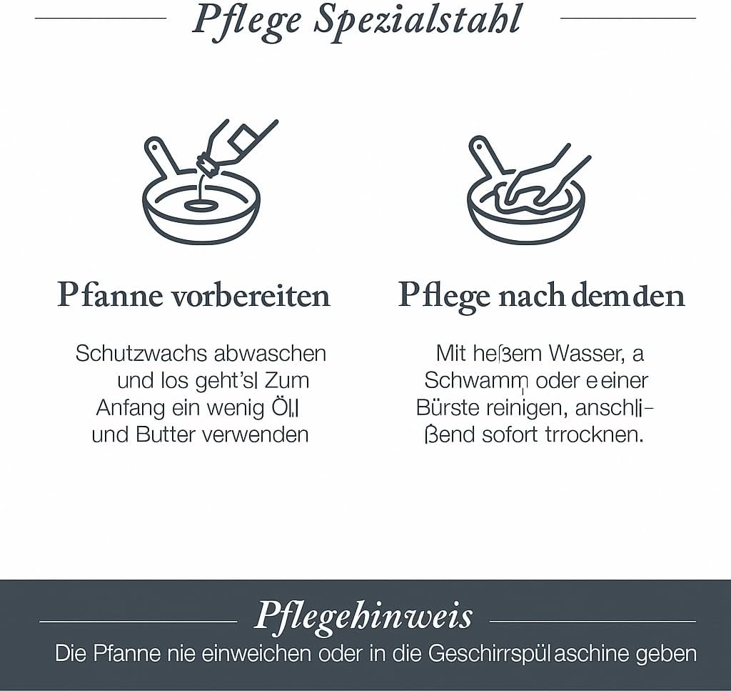 Merten &amp; Storck Vorgewürzt Induktions Bratpfanne 20cm aus Kohlenstoffstahl, Antihaftbeschichtung mit