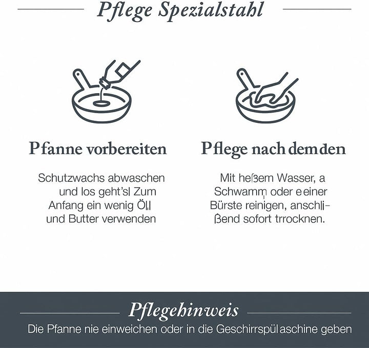 Merten &amp; Storck Vorgewürzt Induktions Bratpfanne 20cm aus Kohlenstoffstahl, Antihaftbeschichtung mit