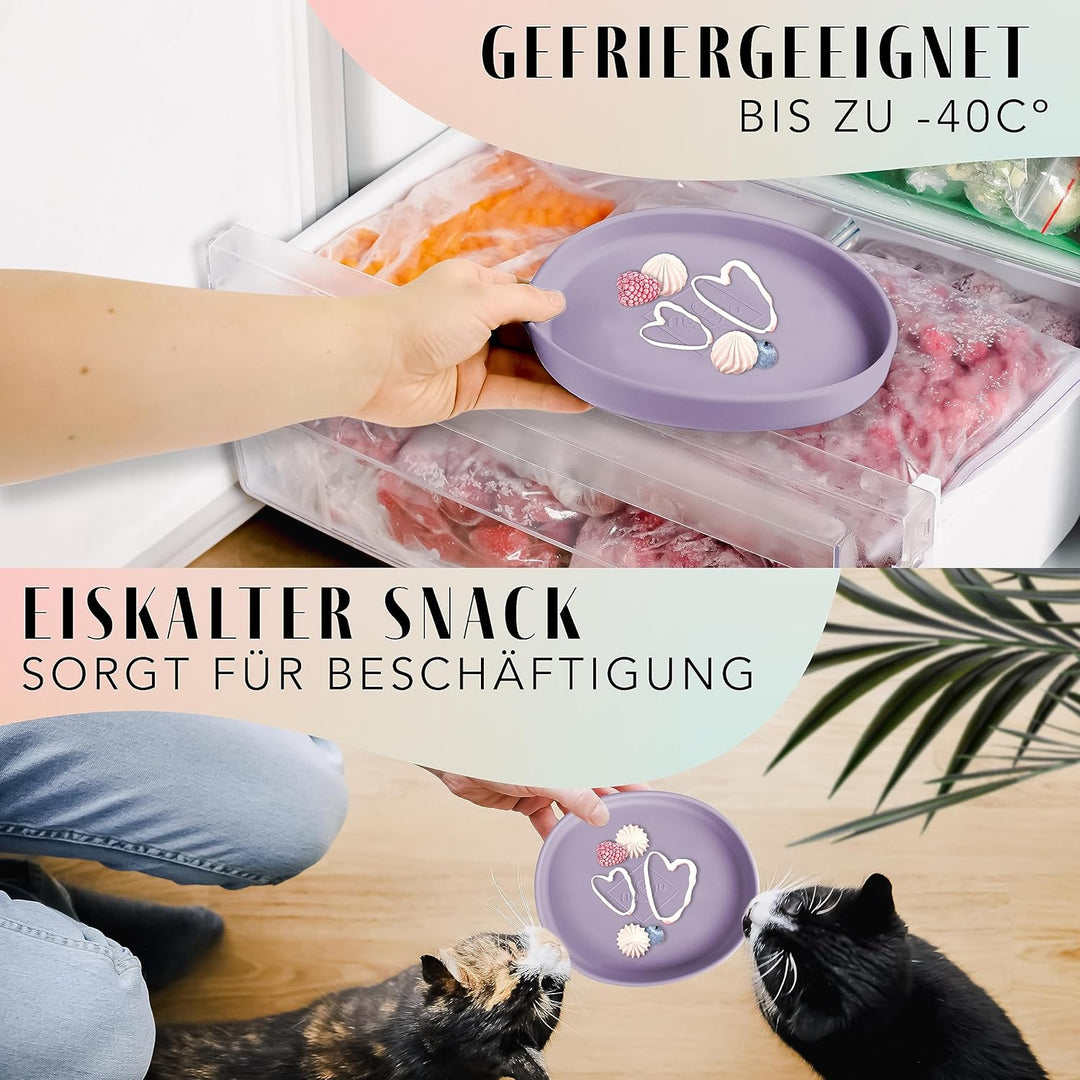 ne&no Nala Collection Flach Katzennapf Silikon Futternapf cool lilac, cool lilac