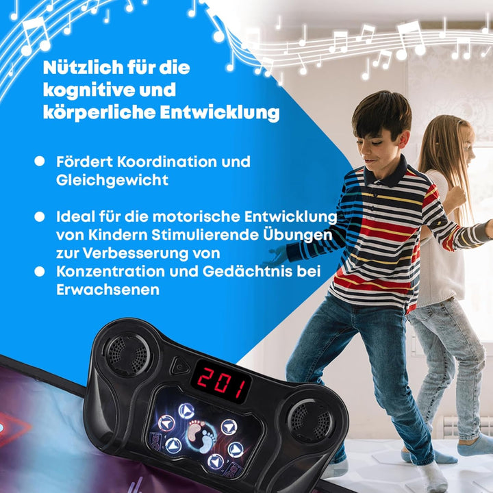 NK Tanzmatte Kinder +5 Jahre und Erwachsene mit Bluetooth 5.0 - Spielzeug musikmatte 7 Spielmodi, Ge