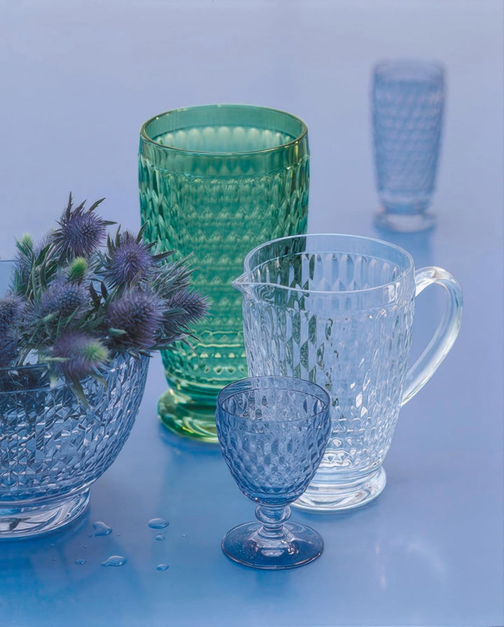 Villeroy & Boch Boston 4er Set Boston Coloured Kelch, Weissweinglas auf Fuss blau