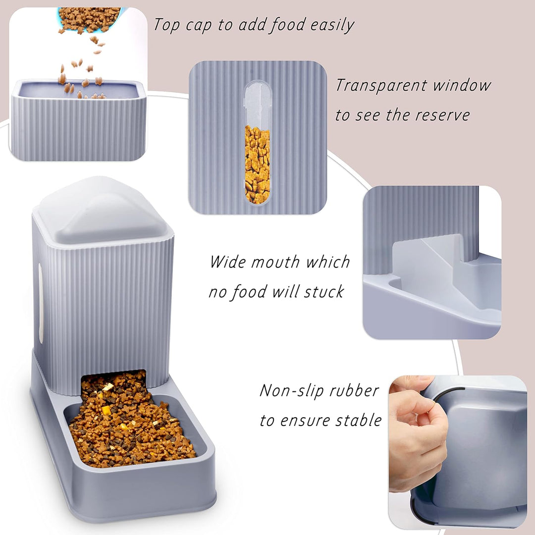 Automatischer Katzenfutterspender mit Wasserspender für Katzen 2er Pack Hundefutter und Wasserspende