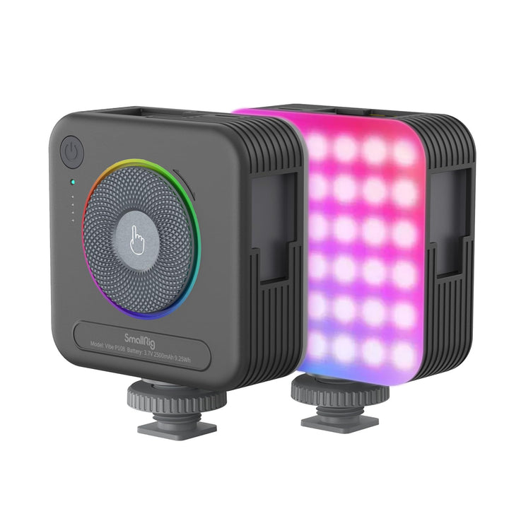 SMALLRIG RGB-Videoleuchte mit Integriertem 2500mAh-Akku, 108 RGB-Perlen Video Licht RGB mit 12 Licht