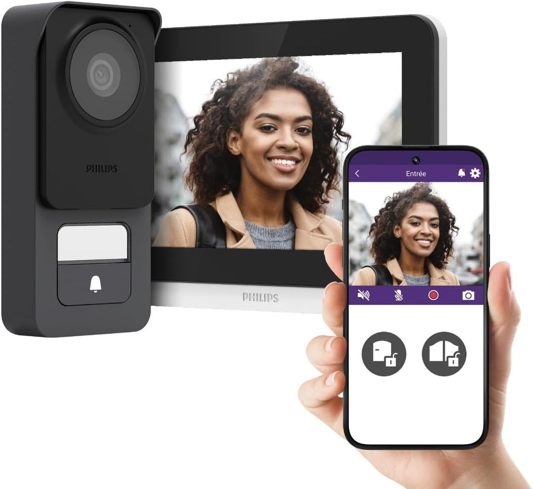 PHILIPS WelcomeEye Connect WLAN-Video-Türsprechanlage (Connect 3 – 2 Monitore Set), Connect 3 – 2 Mo