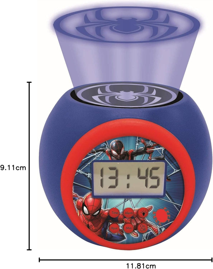 Lexibook Projector-Wecker Spiderman Marvel mit Schlummerfunktion und Weckfunktion, Nachtlicht mit Ti