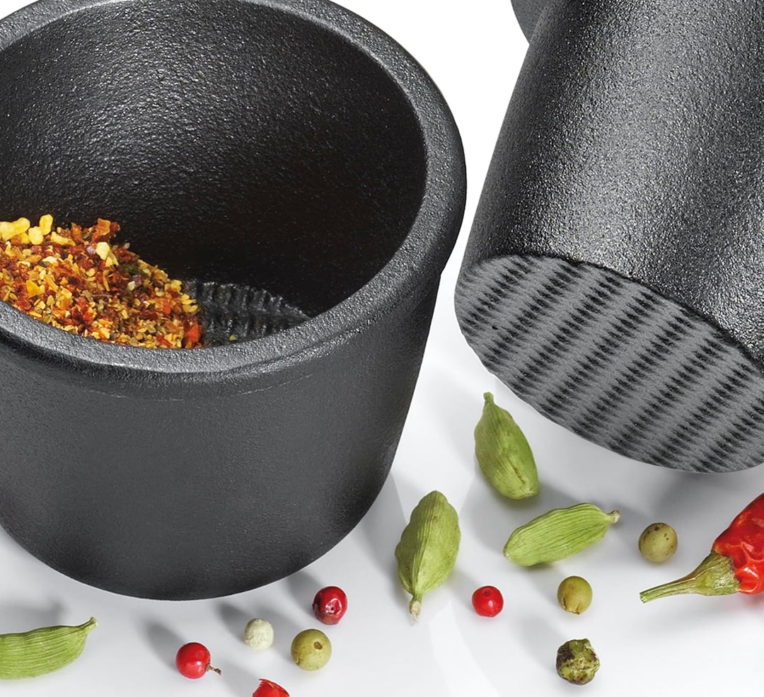 Zassenhaus Gourmet-Set WORKER 3-teilig, Pfeffermühle aus Gusseisen, präzises Keramikmahlwerk, Gewürz