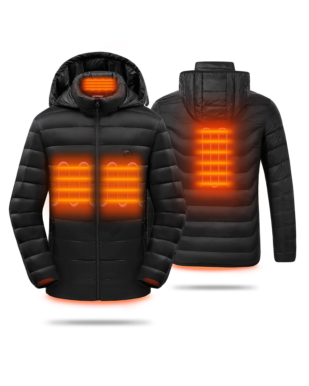 HEWINZE Beheizbare Jacke Damen mit kapuze,Warme Pufferjacke Damen mit akku,Winterjacke für Outdoor W