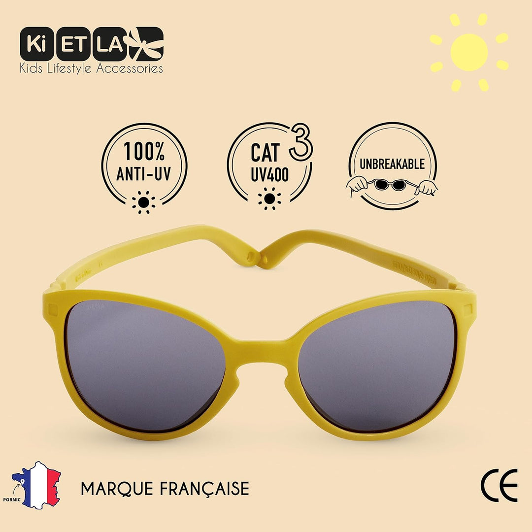 Ki ET LA Unisex Baby Babys, Modell Wazz (1-2 Jahre) Sonnenbrille, Senf Wayfarer, Einheitsgrösse