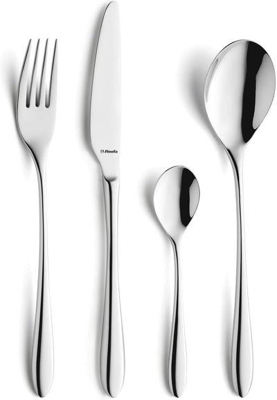 Amefa Cuba Set mit 12 Tischmessern, Edelstahl 18/10, 242 mm lang, 18/10_304, Schwarz Kuba, Kuba