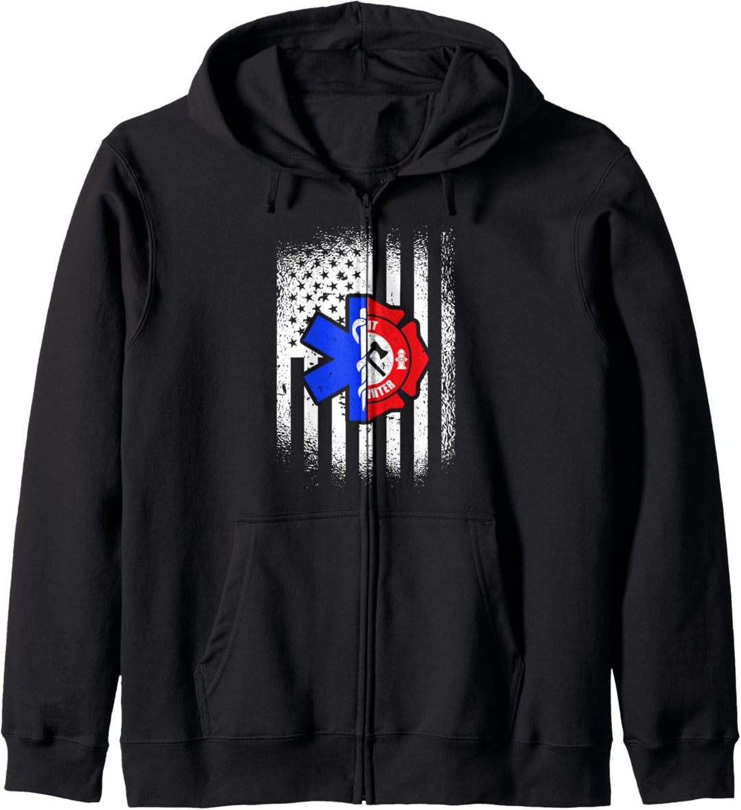 EMT Amerikanische Flagge First Responder Sanitäter Kapuzenjacke