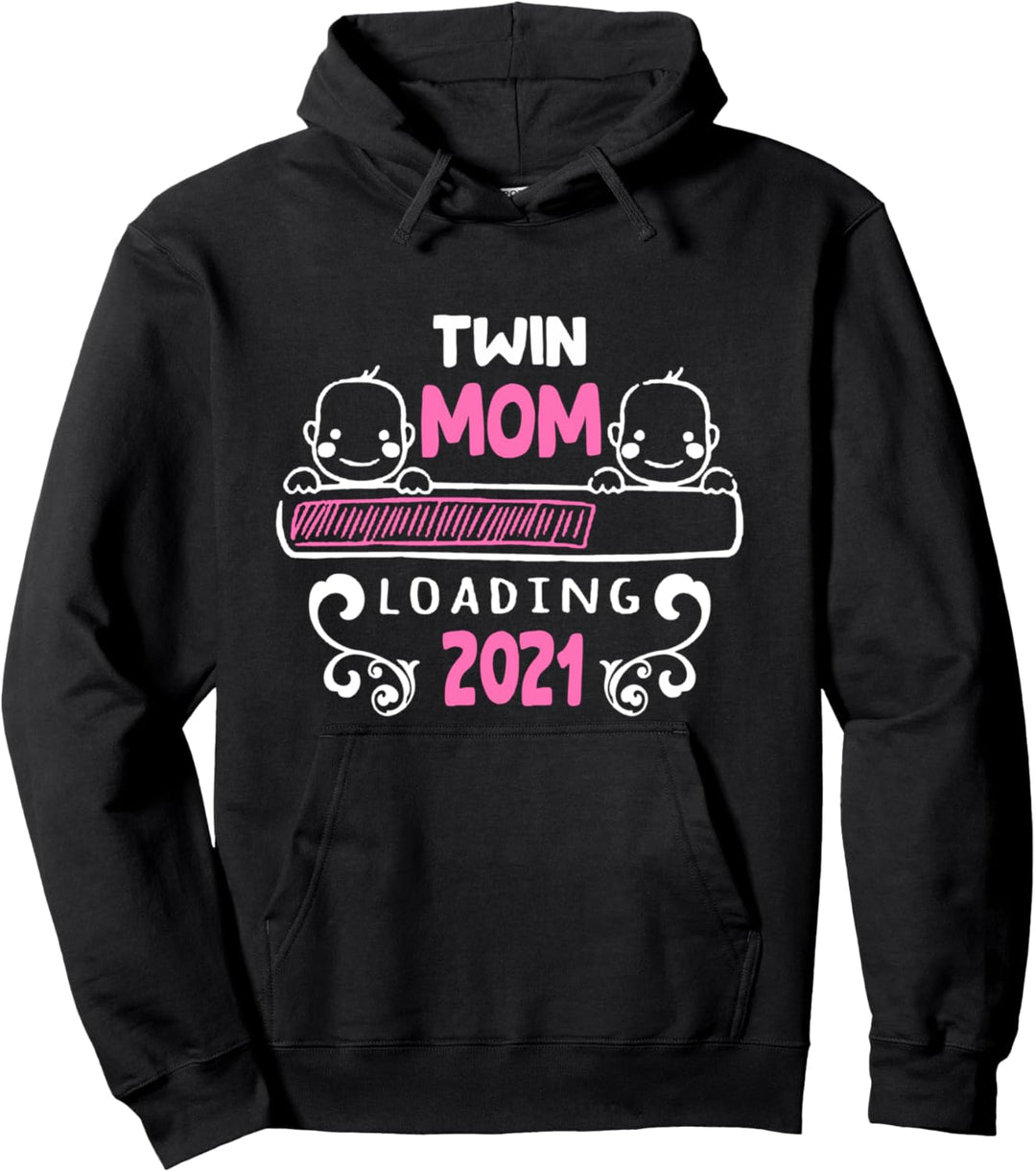 Damen Zwillinge Twin Mom to Be Schwangerschaft Verkündung Pullover Hoodie