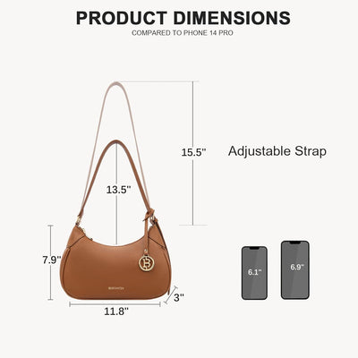BOSTANTEN Damen Henkeltaschen Klein Handtaschen Schultertasche für Frauen Shopper Tasche Braun, Brau