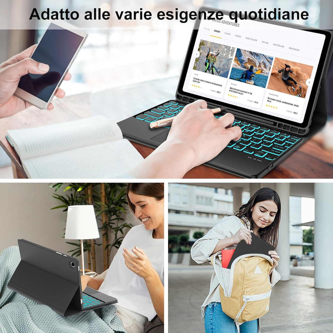 FOGARI Hülle mit Tastatur für Samsung Galaxy Tab A9 Plus 11 Zoll 2023 | Mit Multi Touch Trackpad und
