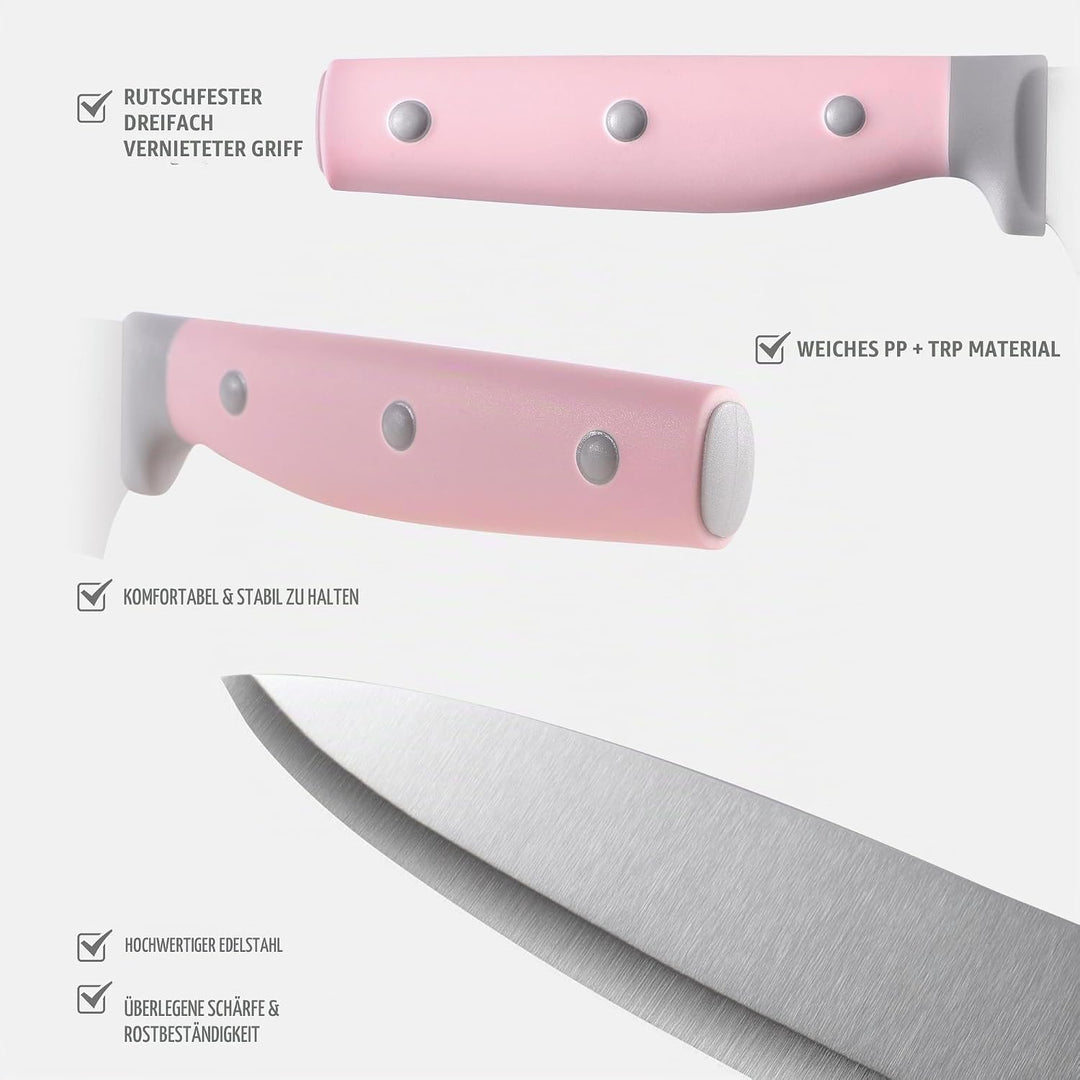 hecef Messer Magnetleiste mit 5 Teilig Scharfe Küchenmesser Set, 33 cm Messerhalter Magnetisch mit E