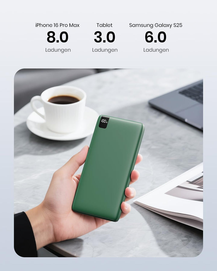 Hiluckey 27000mAh Powerbank Externer Akku - PD USB C Power Bank 22.5W Schnellladefunktion Handy Trag