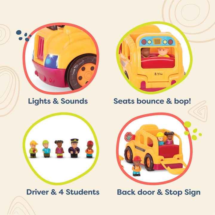 B. toys by Battat – Boogie Bus – Interaktiver Schulbus mit 5 Figuren, Lichtern und Tönen für Kinder