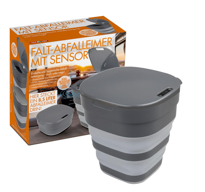 Faltbarer Mülleimer [MIT SENSOR] 8,5L – elektrischer Mülleimer – smart trash can – Bewegungssensor –