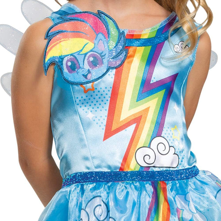 Disguise Rainbow Dash Klassisches Mädchenkostüm Mediano (7-8) Blau und Regenbogen, Mediano (7-8) Bla