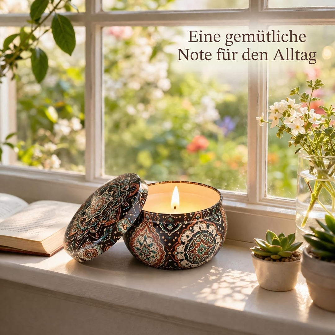 Duftkerzen Set 12 Düfte Kerzen brennen für 12-15 Stunden Duftkerze Set Natürliches Soum für Jahresta
