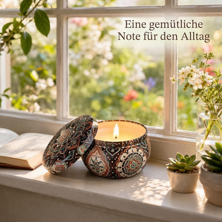 Duftkerzen Set 12 Düfte Kerzen brennen für 12-15 Stunden Duftkerze Set Natürliches Soum für Jahresta