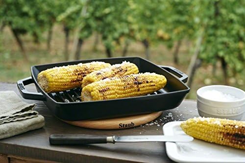 Staub 40511-729-0 Grillpfanne, rechteckige mit zwei Griffen, 23 cm, Gusseisen, grau Grau 32 x 30 x 4