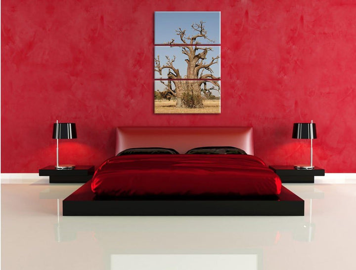 Pixxprint vertrockneter Baum in der Savanne als Leinwandbild/Grösse: 3 Teilig (120x80) cm/Wandbild/K