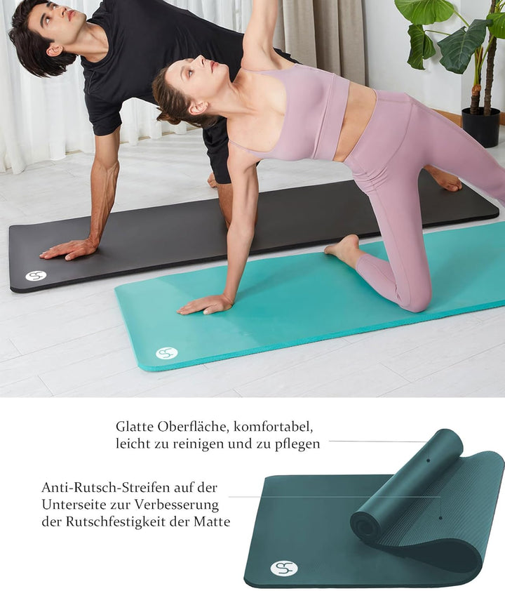 NBR Yogamatte 195×61cm 20mm Dicke Fitness Matte Gymnastikmatte für Pilates Gym Workout Zuhause mit T