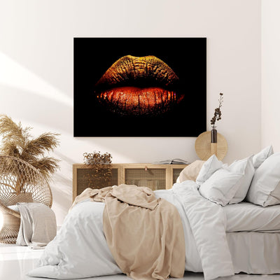 wandmotiv24 Leinwandbild 260 g/m² - Kunstdruck auf Leinwand - Wandkunst - Wandbild mit Frauen Lippen