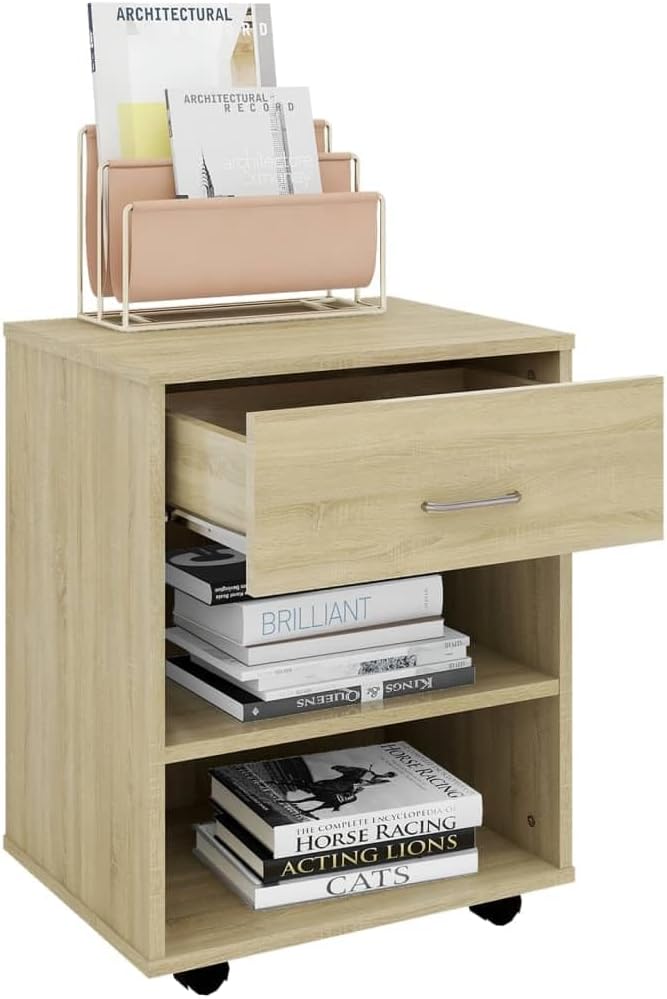 vidaXL Rollschrank mit Schublade Fächern Rollcontainer Büroschrank Aktenschrank Bürocontainer Schran
