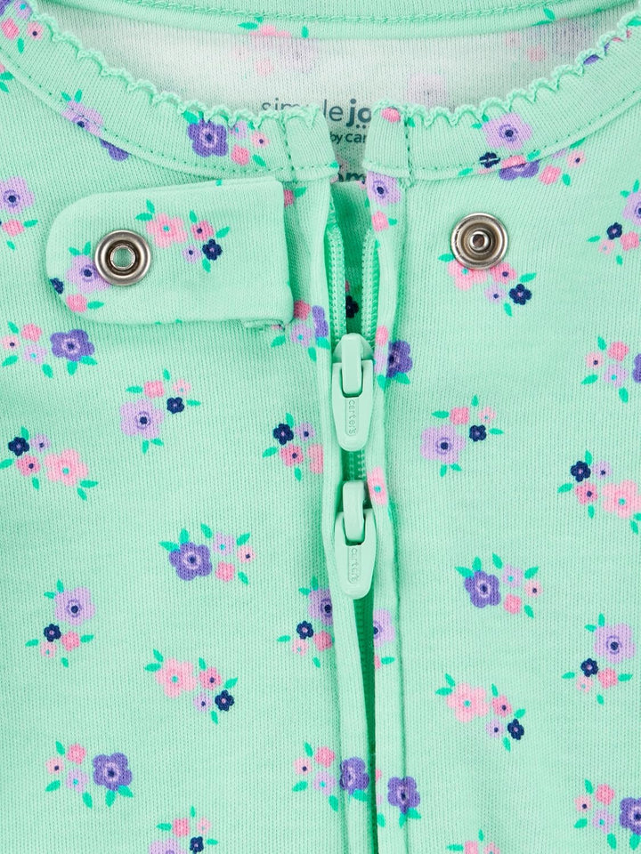 Simple Joys by Carter's Baby-Mädchen Sleepers (3er Pack) Frühchen Marineblau Punkte/Minzgrün Floral/