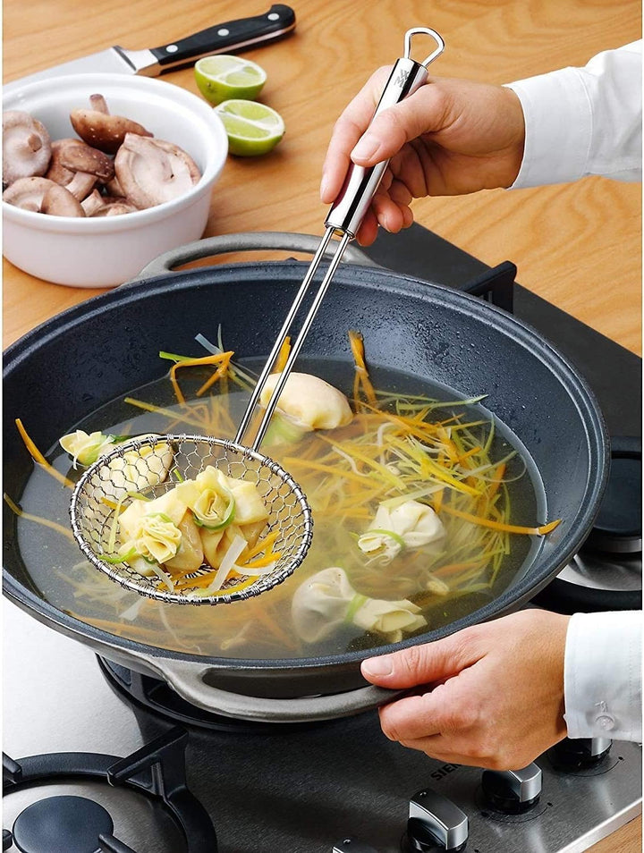 WMF Profi Plus Wok-Abseihlöffel 36 cm, Cromargan Edelstahl teilmattiert, Schaumlöffel, Schöpflöffel,