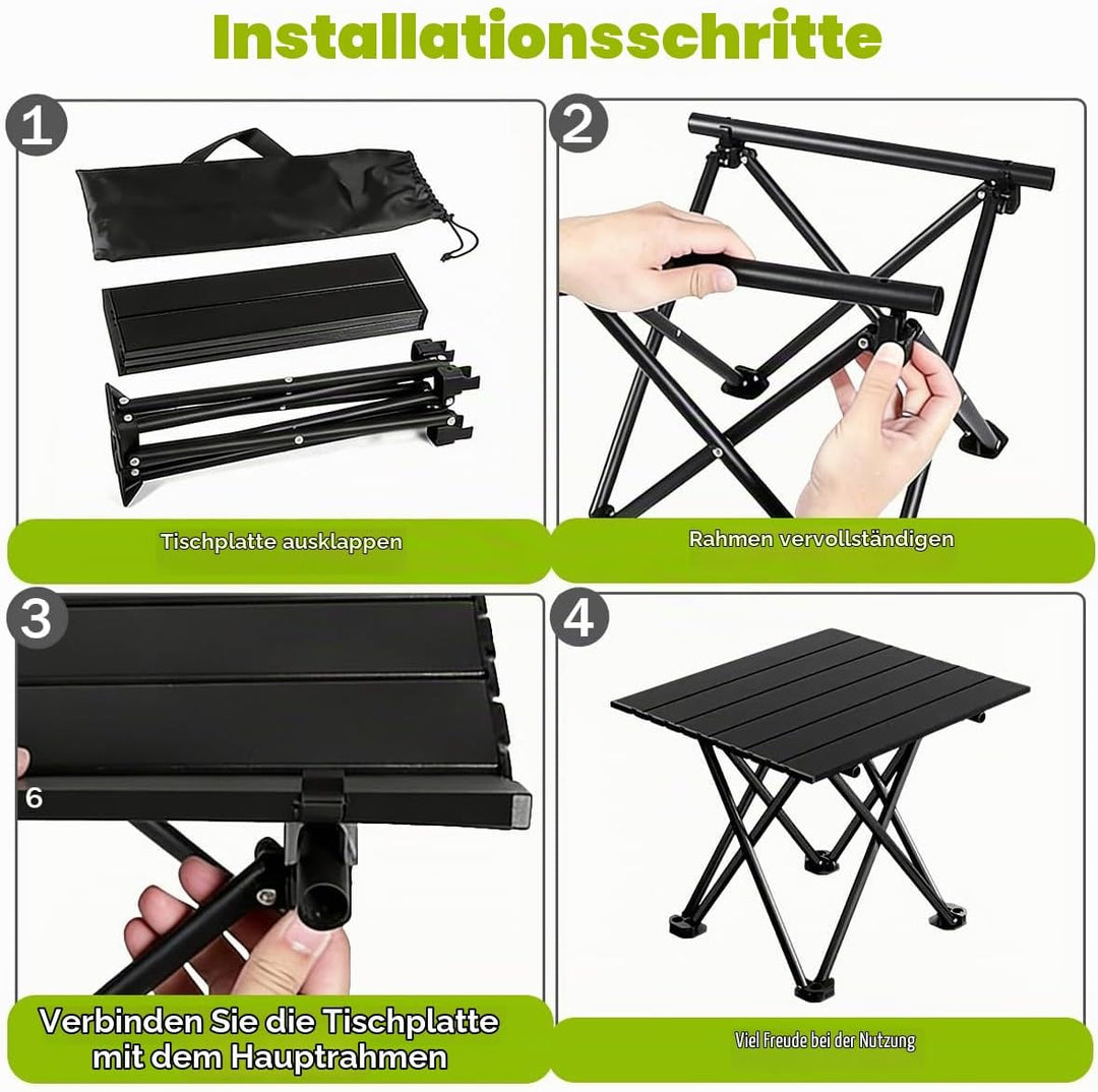 Tragbar Klapptisch, Tragbarer Picknicktisch Faltbar mit Tragetasche, Ultraleichter Campingtisch Klap