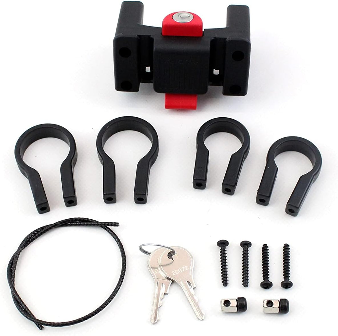 KLICKfix Zubehör Lenkeradapter mit Schloss, Schwarz, One Size Bundle mit Fahrradspiegel, Bundle mit