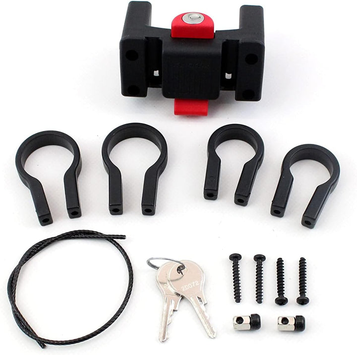 KLICKfix Zubehör Lenkeradapter mit Schloss, Schwarz, One Size Bundle mit Fahrradspiegel, Bundle mit