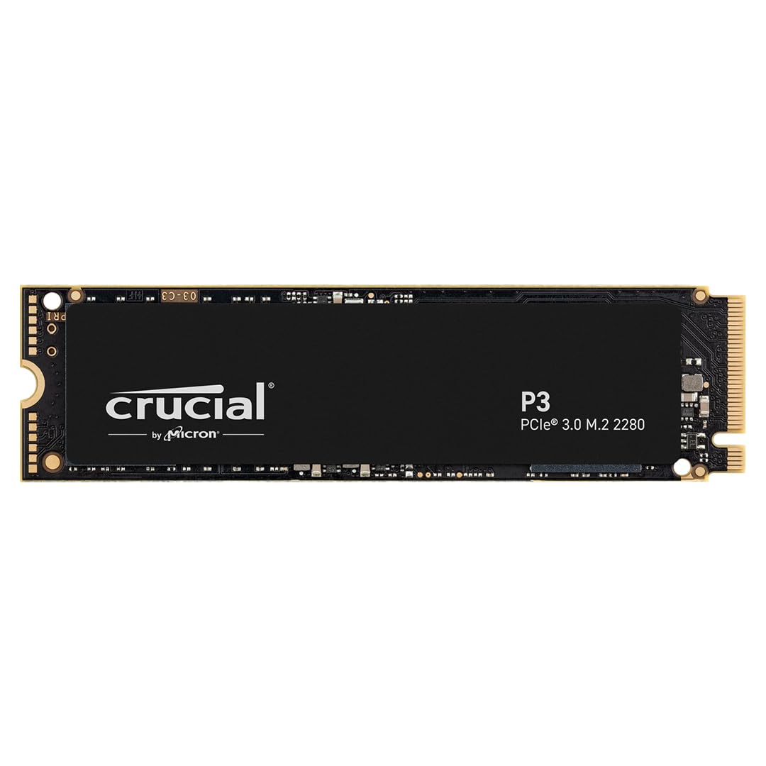 Crucial P3 500GB M.2 PCIe Gen3 NVMe Interne SSD, Bis zu 3500MB/s - CT500P3SSD8, Festkörper-Laufwerk,