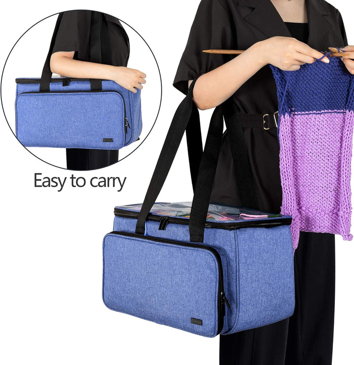 Yarwo Tasche für Garnaufbewahrung, Stricktasche zur Aufbewahrung von Wolle, Handarbeitstasche mit Gr