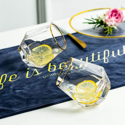 Diamond Whisky Glasses 2er-Set Gekipptes Scotchglas 300 Ml Whiskyglas Moderner Look Für Männer Fraue