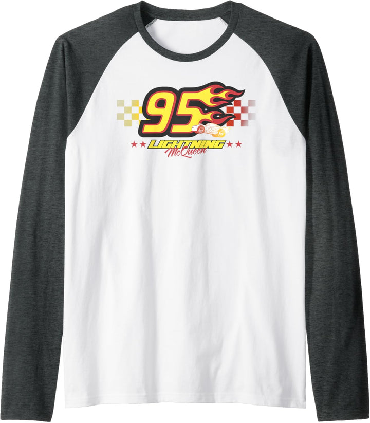 Disney Pixar Cars Lightning McQueen 95 Flame Raglan