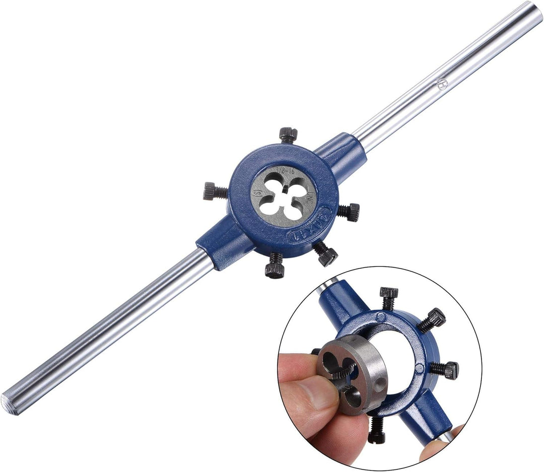 sourcing map 3/8-16 UNC Gewindeschneider Werkzeugsatz 30mm Rund Werkzeugschlüssel Hochgeschwindigkei