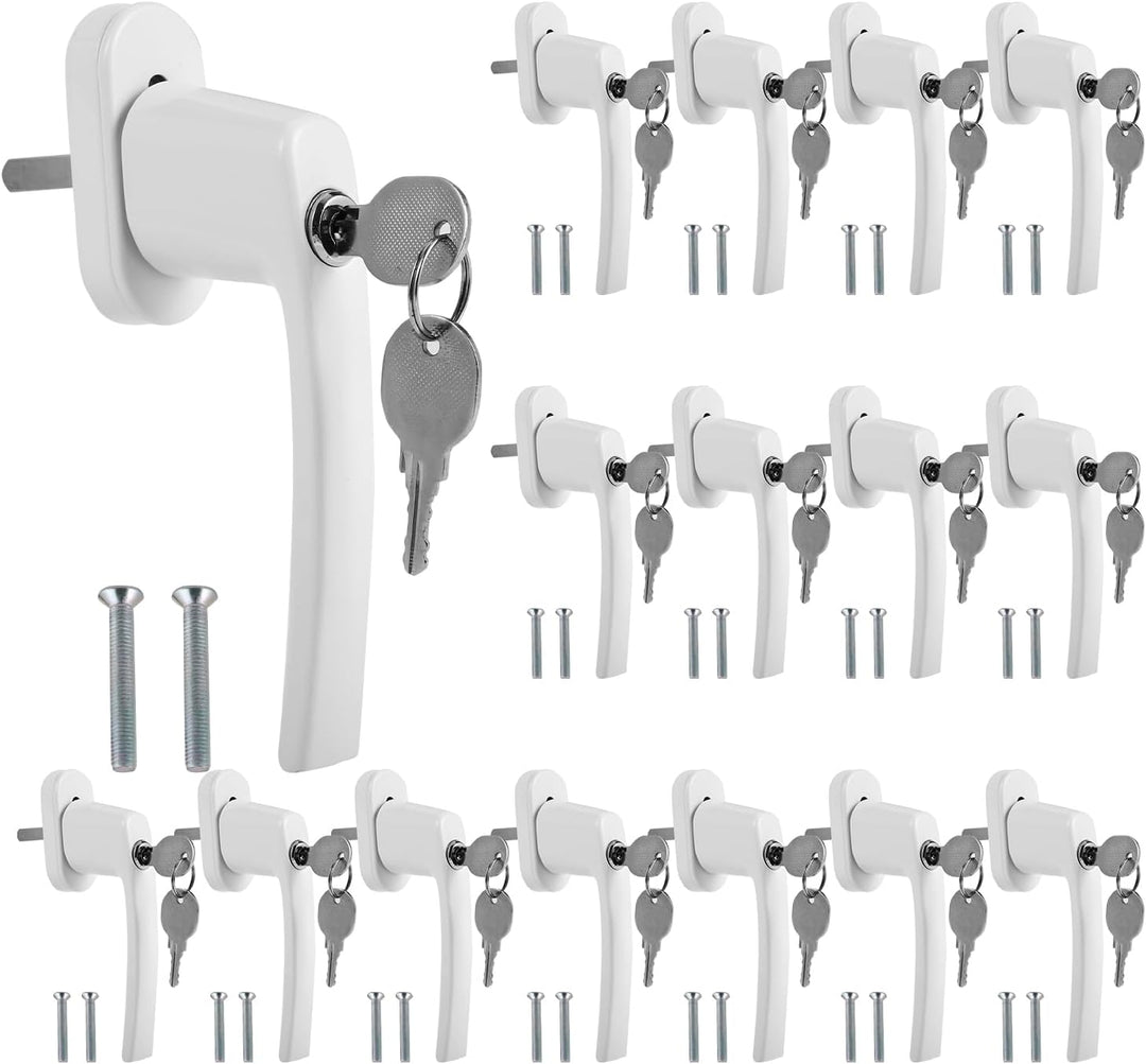 Herrselsam Abschliessbare Fenstergriffe weiss, 16X Aluminium Fenstergriff Kindersicherung Fenstersic