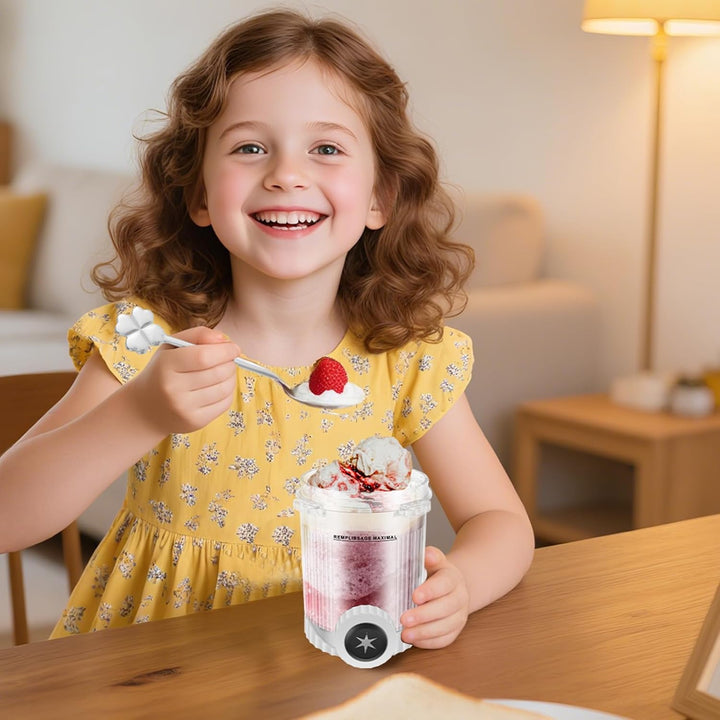 4 Stück Behälter für Ninja Creami Pints,450 ml Eisbehälter für Ninja Swirl NC700/NC701 Serie, Eiscre