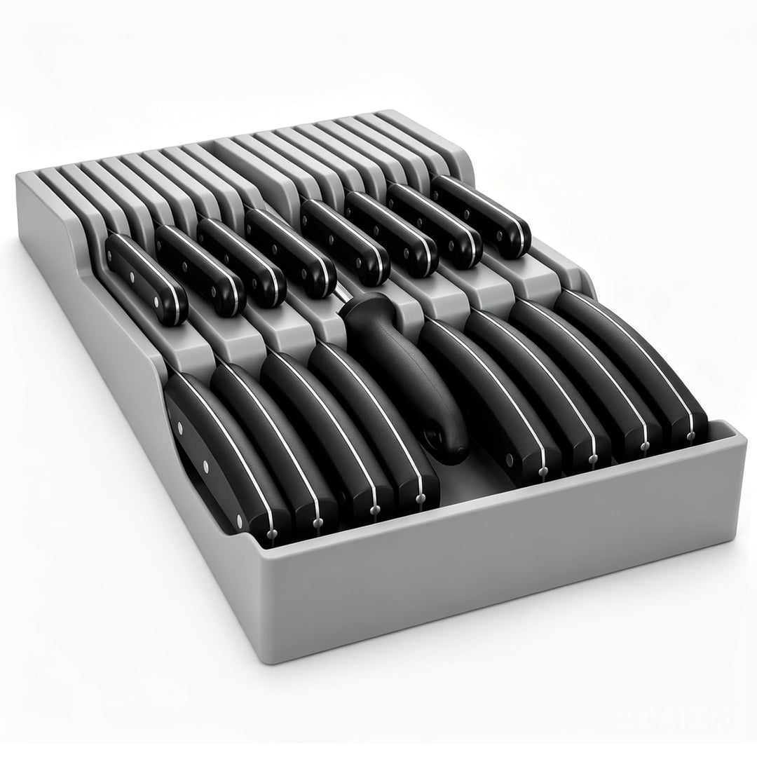 Messer Organizer Schublade Zweistufiger, Platz für Messer für Schublade, Schubladen-Organizer &amp; Küch