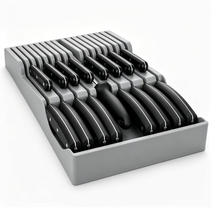 Messer Organizer Schublade Zweistufiger, Platz für Messer für Schublade, Schubladen-Organizer &amp; Küch