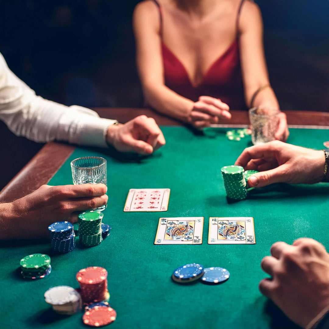 H&amp;F Heimtextilien Pokerkoffer Set 500 Chips – Komplettes Poker Spielset mit Karten Würfeln &amp; Dealer-