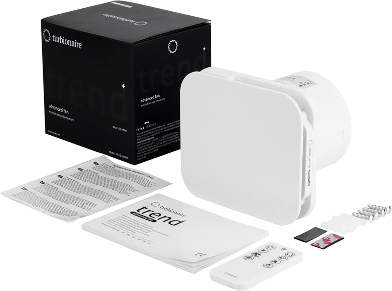 Turbionaire Trend Plus Abluftventilator für Bad, Küche, Fernbedienung, Multifunktion, max. 5,7 W, 7